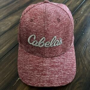 Cabela's Hat Heather Red Embroidered Fits OS/TU Stretch